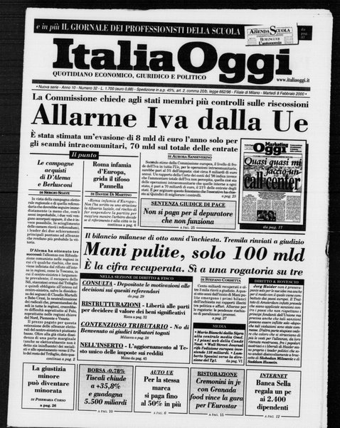 Italia oggi : quotidiano di economia finanza e politica